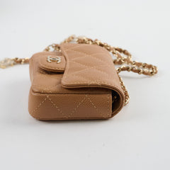 Chanel 23P Classic Clutch With Chain Belt Waist Bag Dark Beige - Microchipped (2023)