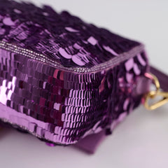 Fendi FF Baguette Purple Sequin Medium