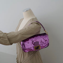Fendi FF Baguette Purple Sequin Medium