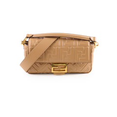 Fendi FF Baguette Tan Lambskin Leather Medium