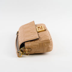 Fendi FF Baguette Tan Lambskin Leather Medium