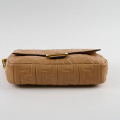 Fendi FF Baguette Tan Lambskin Leather Medium