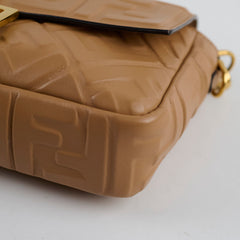 Fendi FF Baguette Tan Lambskin Leather Medium