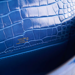 Hermes Kelly Pochette Shiny Alligator 7Q Mykonos C Stamp
