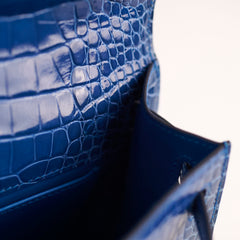 Hermes Kelly Pochette Shiny Alligator 7Q Mykonos C Stamp