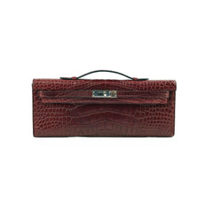 Hermes Kelly Cut Alligator F5 Bourgogne C Stamp