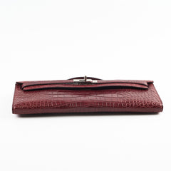 Hermes Kelly Cut Alligator F5 Bourgogne C Stamp