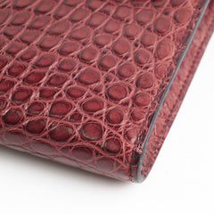 Hermes Kelly Cut Alligator F5 Bourgogne C Stamp