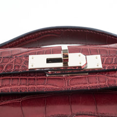 Hermes Kelly Cut Alligator F5 Bourgogne C Stamp