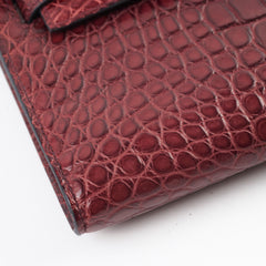 Hermes Kelly Cut Alligator F5 Bourgogne C Stamp