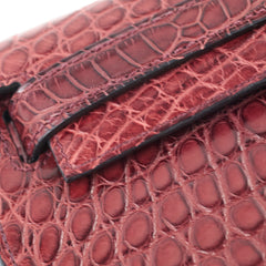 Hermes Kelly Cut Alligator F5 Bourgogne C Stamp