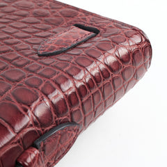 Hermes Kelly Cut Alligator F5 Bourgogne C Stamp