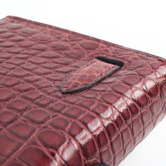 Hermes Kelly Cut Alligator F5 Bourgogne C Stamp