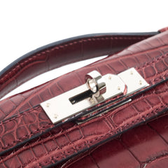 Hermes Kelly Cut Alligator F5 Bourgogne C Stamp