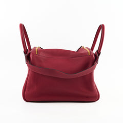 Hermes Lindy 30 Clemence Rouge Grenat X Stamp (2016)
