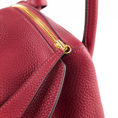 Hermes Lindy 30 Clemence Rouge Grenat X Stamp (2016)