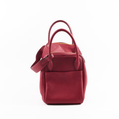 Hermes Lindy 30 Clemence Rouge Grenat X Stamp (2016)