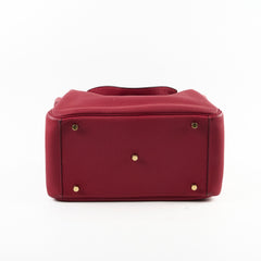 Hermes Lindy 30 Clemence Rouge Grenat X Stamp (2016)