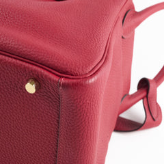 Hermes Lindy 30 Clemence Rouge Grenat X Stamp (2016)