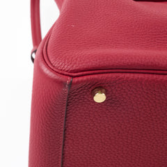 Hermes Lindy 30 Clemence Rouge Grenat X Stamp (2016)