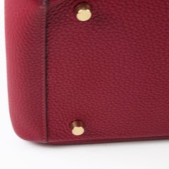 Hermes Lindy 30 Clemence Rouge Grenat X Stamp (2016)