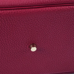 Hermes Lindy 30 Clemence Rouge Grenat X Stamp (2016)