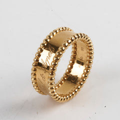 Van Cleef & Arpels Yellow Gold Perlee Signature Ring Size 55 2023
