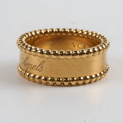 Van Cleef & Arpels Yellow Gold Perlee Signature Ring Size 55 2023
