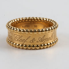 Van Cleef & Arpels Yellow Gold Perlee Signature Ring Size 55 2023