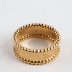 Van Cleef & Arpels Yellow Gold Perlee Signature Ring Size 55 2023
