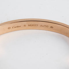Cartier Love Bracelet Pink Gold Size 15