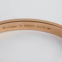 Cartier Love Bracelet Pink Gold Size 15