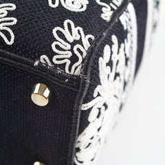 Christian Dior Medium Lady D-Lite Embroidered Bag Black/White