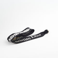 Christian Dior Medium Lady D-Lite Embroidered Bag Black/White