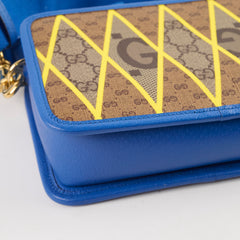 Gucci Rhombus Camera Crossbody Bag Blue