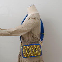 Gucci Rhombus Camera Crossbody Bag Blue