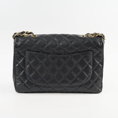Chanel Jumbo Classic Single Flap Black Caviar Bag