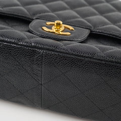 Chanel Jumbo Classic Single Flap Black Caviar Bag