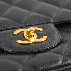 Chanel Jumbo Classic Single Flap Black Caviar Bag