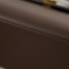 Hermes Kelly 25 Epsom B Stamp 2023 Noir/Ecorce/Etoupe