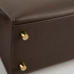 Hermes Kelly 25 Epsom B Stamp 2023 Noir/Ecorce/Etoupe