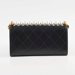 Chanel Pearl Wallet On Chain Black