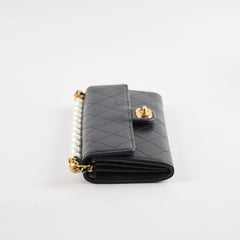 Chanel Pearl Wallet On Chain Black