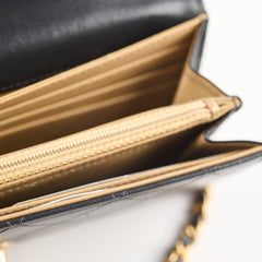 Chanel Pearl Wallet On Chain Black
