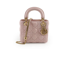 Christian Dior Lambskin Mini Lady Dior Baby Pink