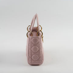 Christian Dior Lambskin Mini Lady Dior Baby Pink