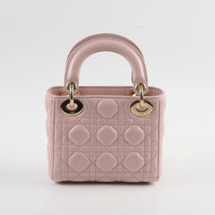 Christian Dior Lambskin Mini Lady Dior Baby Pink