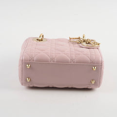 Christian Dior Lambskin Mini Lady Dior Baby Pink