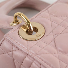 Christian Dior Lambskin Mini Lady Dior Baby Pink
