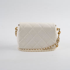 Chanel White Pearl Adjustable Stap